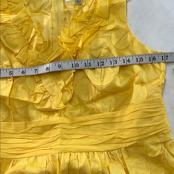 NWT-Studio One Yellow Ruffle Sleeveless Dress s10 - Picture 5 of 12